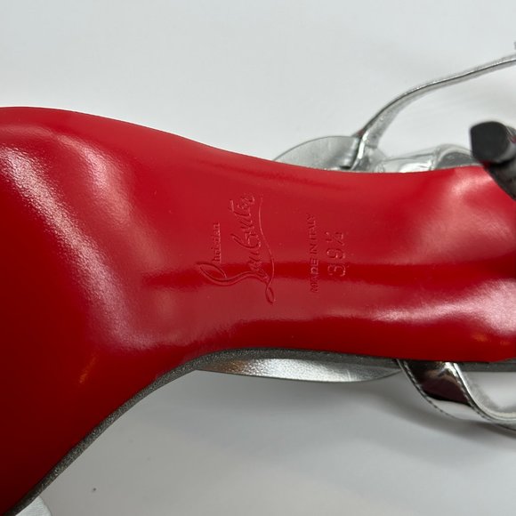 Christian Louboutin DOUBLE L STRASS 100 Crystal Glitter Sandals Heel Shoes - Picture 15 of 16